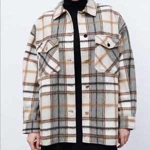 SOLD NWT Zara Plaid Overshirt Size M